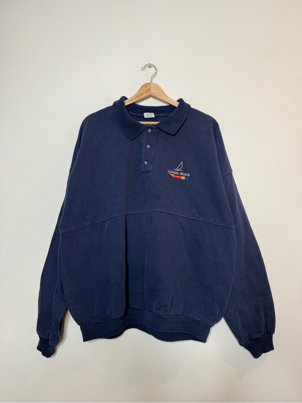 Vintage Crazy Shirts Made in USA Laguna Beach Destination Collared Sweatshirt XL